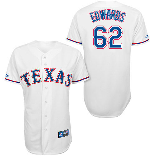 Jon Edwards #62 Youth Baseball Jersey-Texas Rangers Authentic Home White Cool Base MLB Jersey